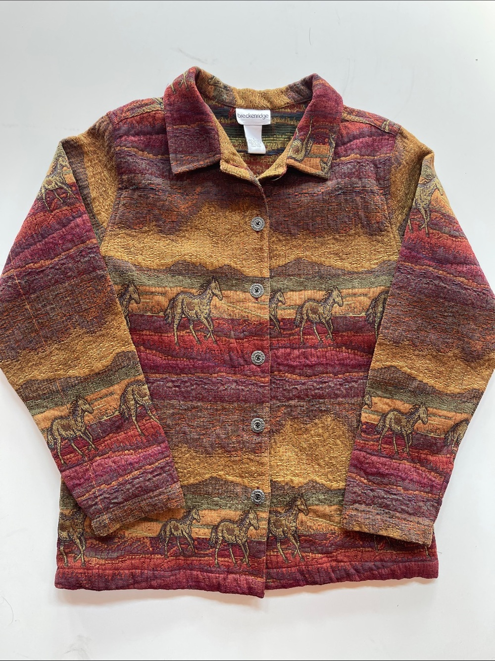 Breckenridge  Tapestry Horse Jacket 
Desert Landscape & Running Horses
Sz Sm